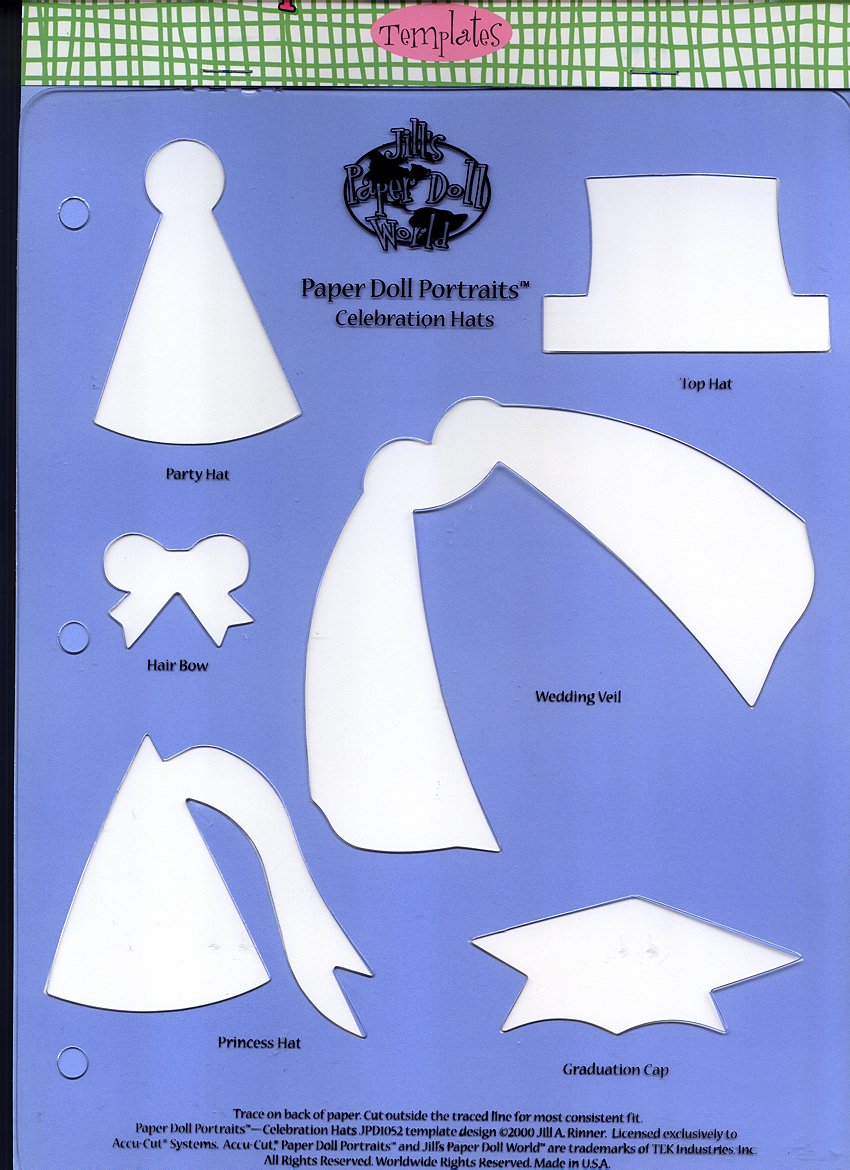 Jill's Paper Doll World Template Paper Doll Portraits Celebration Hats