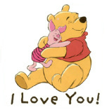 All Night Media - 100 Acre Pooh Wood-Mounted Stamps - I Love You Pooh