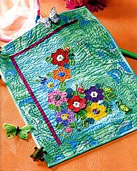 aqua flower quilt