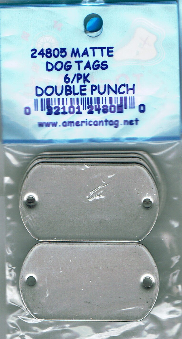 American Tag Dog Tags - Double Punched Matte (6/pkg)