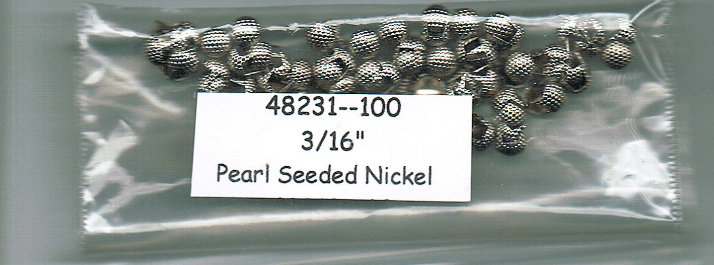 American Tag Nailheads - Pearl Seeded Nickel 3/16" (100/Pkg)