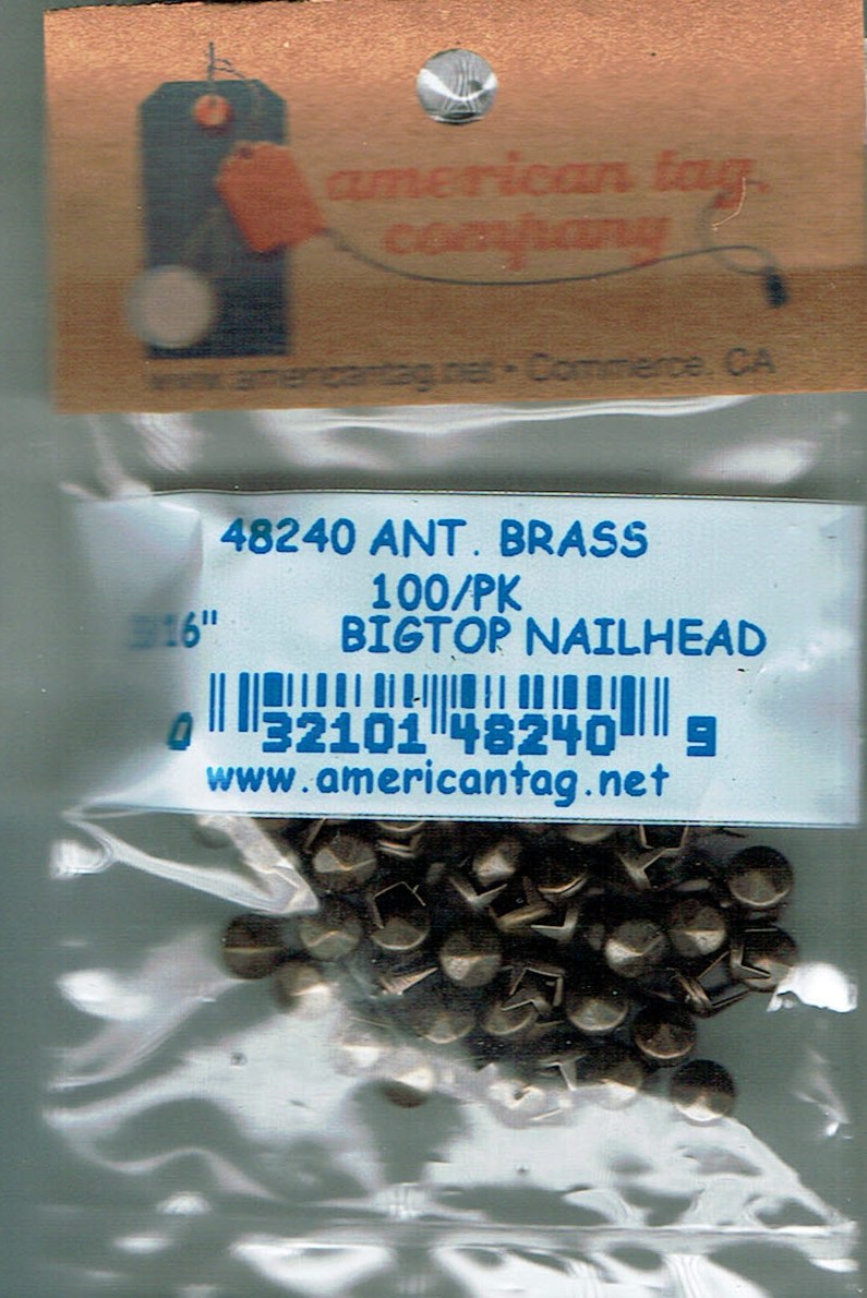 American Tag Nailheads - Brass 3.16" Filigree (100/Pkg)