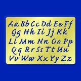 American Traditional Brass Stencil - Alphabet - Casual Script Upper  & Lower Case 1/2"