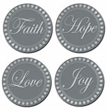 American Traditional Word Charms - Faith