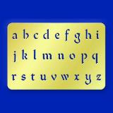 American Traditional Brass Stencil - Alphabet - Lower Case Calligraphy 1/4"