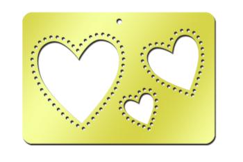 American Traditional Brass Piercing Template - Hearts