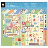 American Traditional - Celebrate - Boxed 12x12 Scrapbook Kits w/AlbumsPaper, Stickers, Die Cuts, Chipboard, Ribbons, Buttons