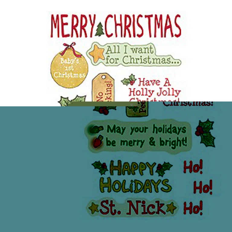 American Traditional - Merry Christmas - Mini Rub-ons