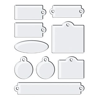 American Traditional Sticker Gems Tags & Nameplates