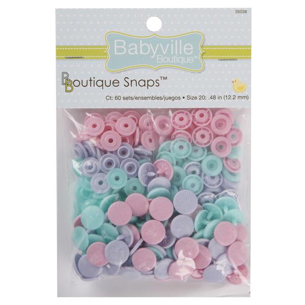Babyville Snaps - Pink, Aqua, Lavender