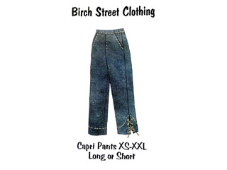 Birch Street Clothing Capri Pants Long or Short Pattern
