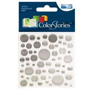 Blue Hills Studio Color Stories Epoxy Color Dots - White/Silver