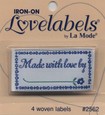 Lovelabels Iron on Labels - Label Made with Love By....4 ct