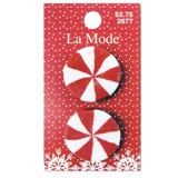 Blumenthal LaMode Buttons - 1" Peppermint Candy