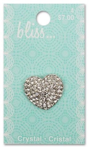 Blumenthal Bliss Buttons - Crystal Heart 7/8"