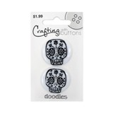 Blumenthal LaMode Buttons - 1" Black & White Skull