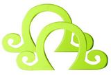 Blumenthal Handbag Purse Handle - Arched Wood with Curl - Lime