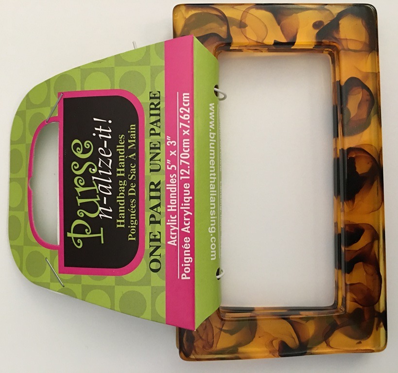 Blumenthal Handbag Purse Handle - 5" x 3" Square Translucent Amber Spotted Frame (2)