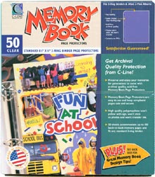 C-Line Memory Book 8.5"X11" Top-Load Page Protectors 50/Pk