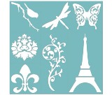 Existencils - 12x12 Break Apart Stencil Kit Sheet - Bon Soir