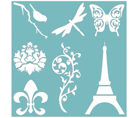 Existencils - 12x12 Break Apart Stencil Kit Sheet - Bon Soir