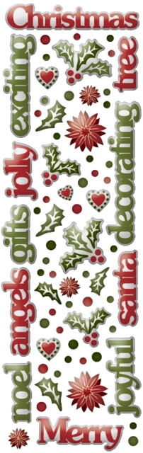 Cloud 9 Rain Dots Adhesive Accents - Christmas Words and Shapes