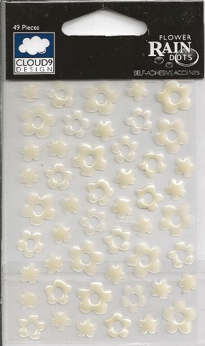 Cloud 9 Rain Dots - Flowers - White