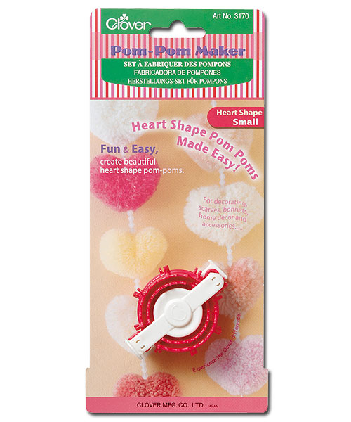 Clover Pom Pom Maker Heart Shape Small 2"