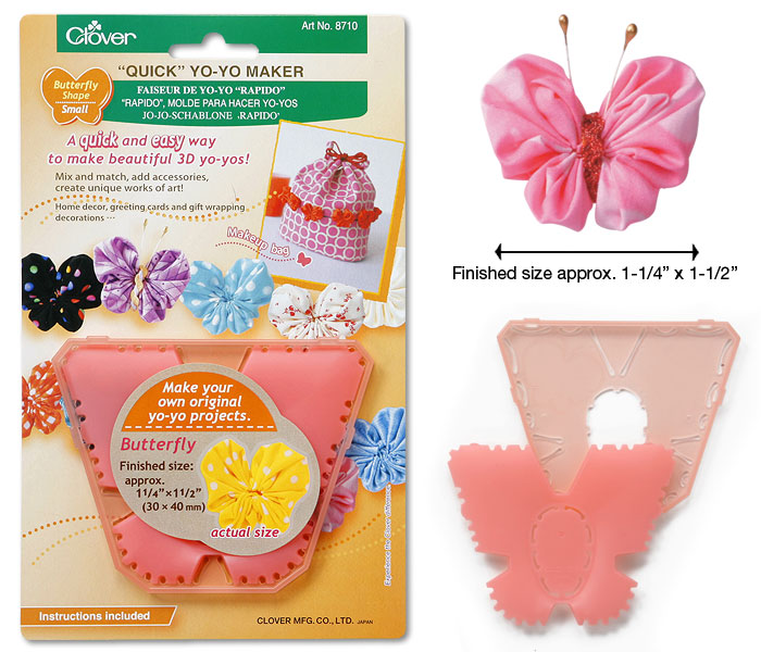 Clover Quick Yo Yo Maker Butterfly Small 1.25"x 1.5"