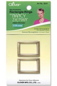 Clover Bag Accessory - Rectangle Rings 1 1/4" Satin Bronze with Nancy Zieman