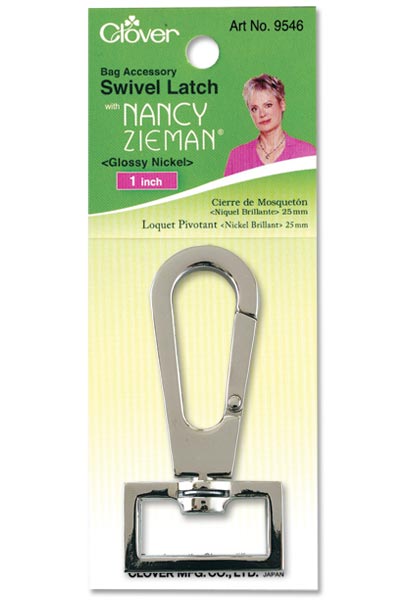 Clover Bag Accessory - Swivel Latch 1" Glossy Nickel with Nancy Zieman