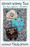 Common Thread Designs Kitchen Whimsy Too Pattern - Dog, Frog & Racoon Oven Mitts