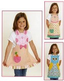 Cotton Ginnys Pattern - Fun Friends Child's Apron Bunny, Cat & Owl