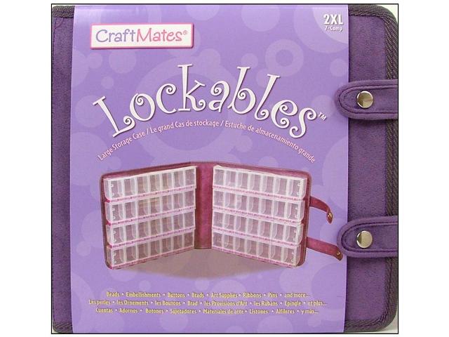 CRAFT MATES Lockables Case -  Large Double Organizer, Purple Ultrasuede