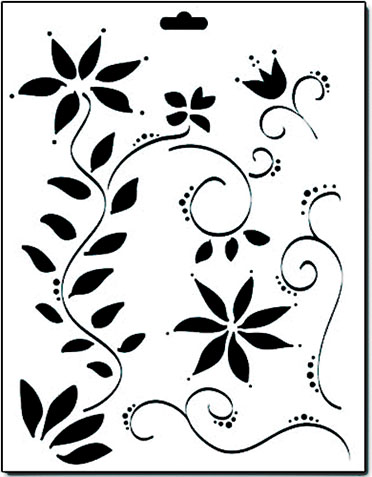 Crafter's Workshop 8 1/2x11 Template - Floral Vines