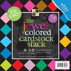 DCWV Textured Jewels Cardstock Stack 8"X8" 58 Sheet/Pad