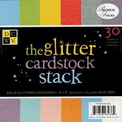 DCWV Solid Glitter Paper Stack 8"X8"
