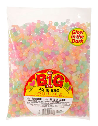 Darice Beads 3/4 Pound Glow in the Dark - Shapes