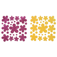 Darice Glitter Flower Stickers - 2 sheets