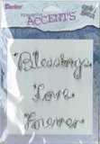 Darice Finishing Accents - Silver Wire Words - Blessings, Love, Forever