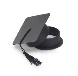 Favor Box - Graduation Hat Black