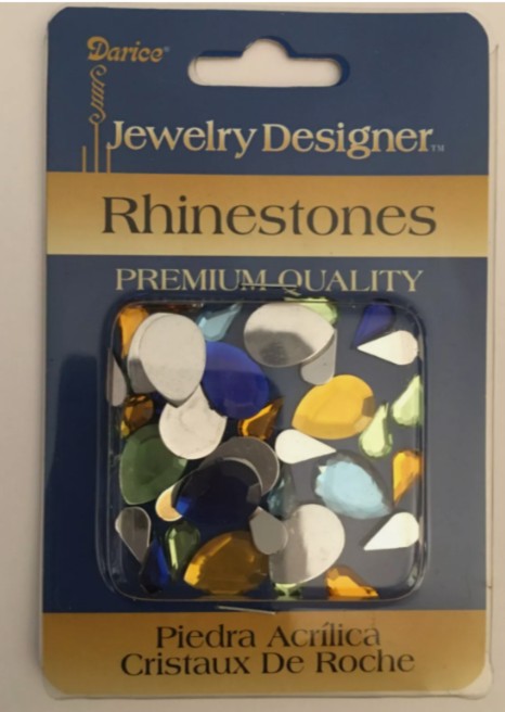 Darice Rhinestone Blister Pack Teardrop 37 Pieces