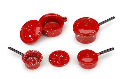 Darice Timeless Minis - Red Pots Splatterware