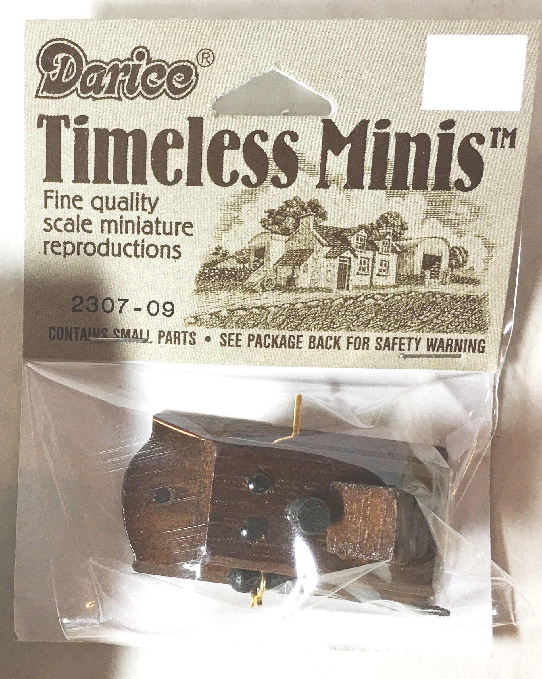 Darice Miniatures - Antique Wood Wall Phone, 2"