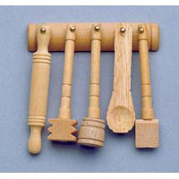 Darice Timeless Minis - Wood Kitchen Utensil Set