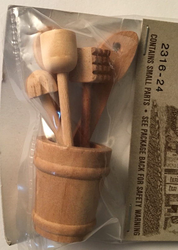 Darice Timeless Minis - Wood Kitchen Utensil Set in Canister