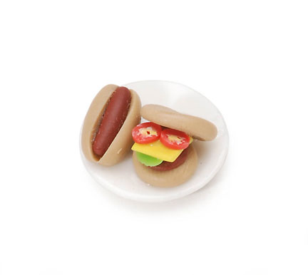 Darice Everyday Minis - Hot Dog & Hamburger Plate
