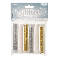 Darice Glitter Tubes 6/Pkg - Metallic