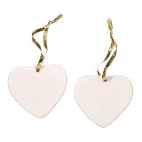 Darice Porcelain Ornament - Heart - 3.5 inches