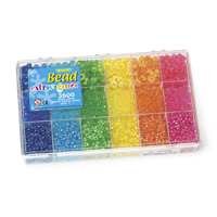 The Beadery Bead Extravaganza - Rain/bow Bead Box 3600 pony beads, spacers, shapes, rings, stars